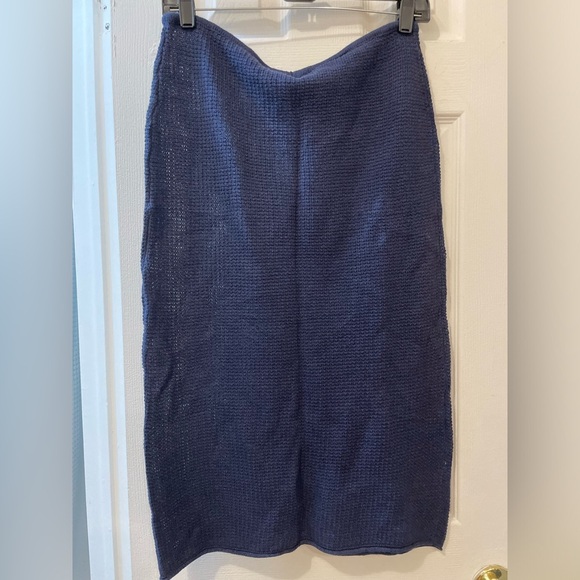 Onia Deep Blue Linen Skirt/ Beach Cover Up - Picture 4 of 4